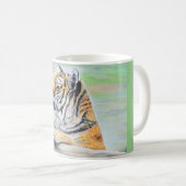 Neugierige Tigermalerei Kaffeetasse (VorderseiteRechts)
