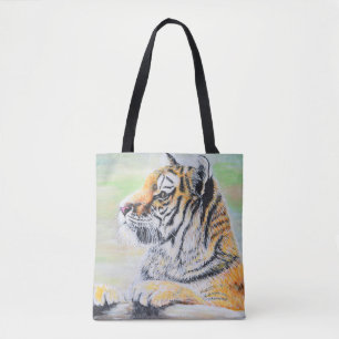Neugierige Tigermalerei Tasche