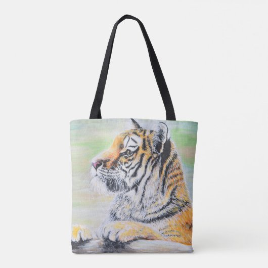 Neugierige Tigermalerei Tasche (Rückseite)