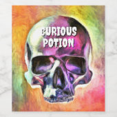 Neugierige Tränke. Weinetikett (Einzelnes Label)