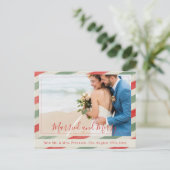 Neugierige Verheiratete und fröhliche Weihnachtsfe Feiertagspostkarte (Stehend Vorderseite)