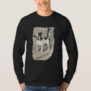 Neugierige Vintage Illustration von Welpen T-Shirt