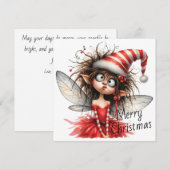 Neugierige Weihnachtsfee – Feiertagskarte (Vorne/Hinten)