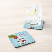 Neugierige Weihnachtsküche mit einem roten Bow Getränkeuntersetzer (Rechte Seite)