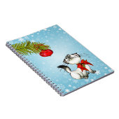 Neugierige Weihnachtsküche mit einem roten Bow Notizblock (Rechte Seite)