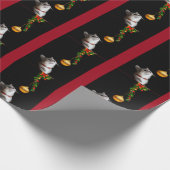 Neugierige WeihnachtsMiezekatze Geschenkpapier (Ecke)