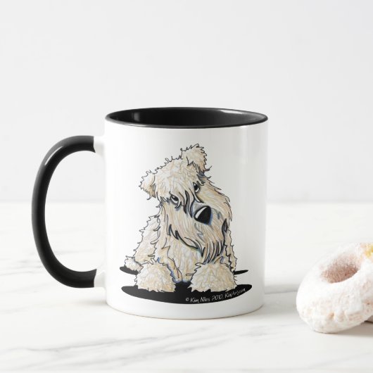 Neugierige Wheaten Terrier Tasse (Mit Donut)