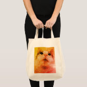 Neugierige Whiskers-Cat Illustration Design Tote B Tragetasche (Vorderseite (Produkt))