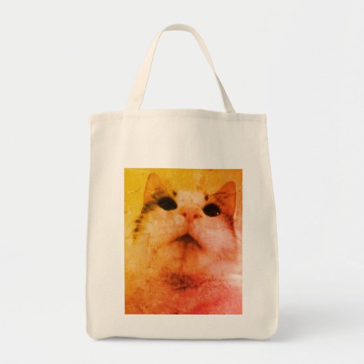 Neugierige Whiskers-Cat Illustration Design Tote B Tragetasche (Vorne)