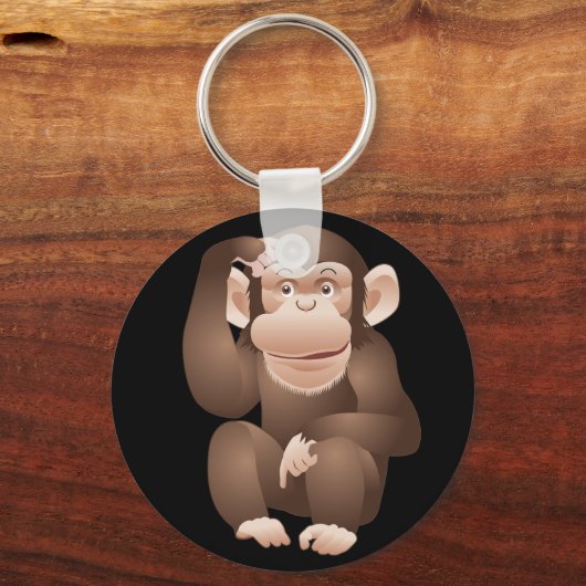 Neugieriger Affe Schlüsselanhänger (Vorderseite)