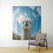 Neugieriger Alpaca unter der Sonne Wandteppich (Beispiel)