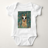 Neugieriger Baby Llama Baby Bodysuit Baby Strampler (Vorderseite)
