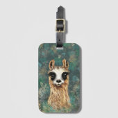 Neugieriger Baby Llama Luggage Tag Gepäckanhänger (Vorderseite Vertikal)