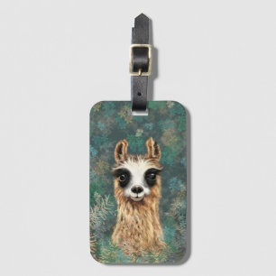 Neugieriger Baby Llama Luggage Tag Gepäckanhänger