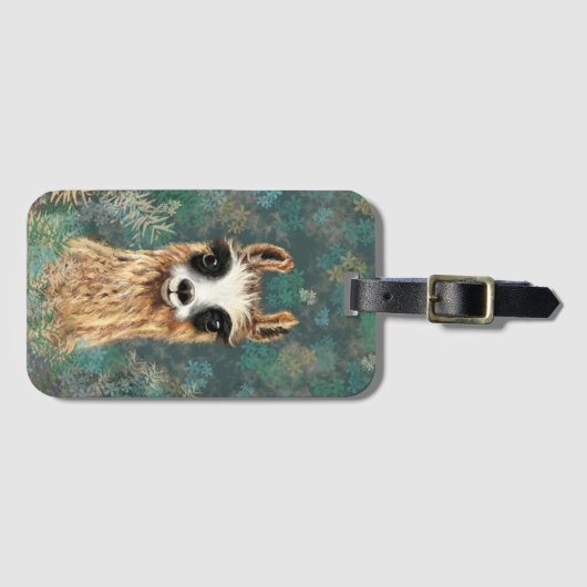 Neugieriger Baby Llama Luggage Tag Gepäckanhänger (Vorderseite (Horizontal))