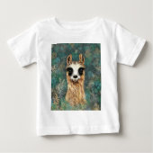 Neugieriger Baby Llama - Niedlich - Lächeln Baby T-shirt (Vorderseite)
