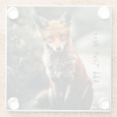 Neugieriger Big Red and White Fox in der Natur Glasuntersetzer (Rückseite)