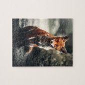 Neugieriger Big Red and White Fox in der Natur Puzzle (Horizontal)