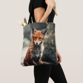 Neugieriger Big Red and White Fox in der Natur Tasche
