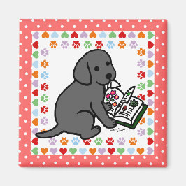 Neugieriger Black Labrador Puppy Magnet