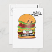 Neugieriger Burger Postkarte (Vorne/Hinten)