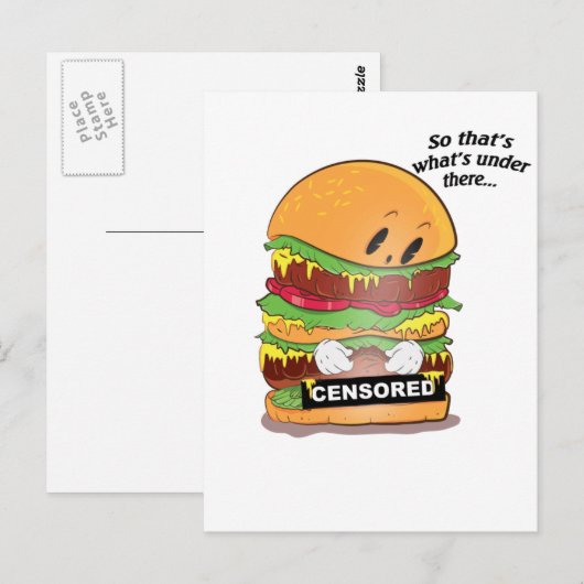 Neugieriger Burger Postkarte (Vorne/Hinten)