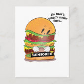 Neugieriger Burger Postkarte (Vorderseite)