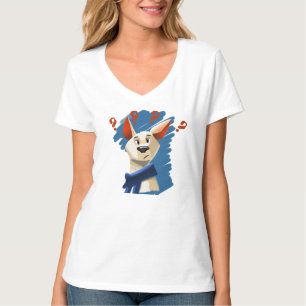 Neugieriger Cartoon Dog on Blue - Playful Pet T-Shirt