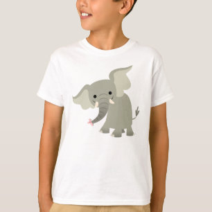 Neugieriger Cartoon-Elefant-KinderT - Shirt