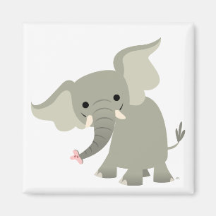 Neugieriger Cartoon-Elefant-Magnet Magnet