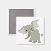Neugieriger Cartoon Elephant Magnet (Vorderseite/Rückseite)