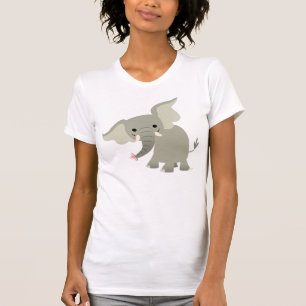 Neugieriger Cartoon Elephant Women T - Shirt