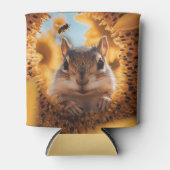Neugieriger Chipmunk-Ping durch gegessen Sonnenblu Dosenkühler (Vorderseite)