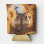 Neugieriger Chipmunk-Ping durch gegessen Sonnenblu Dosenkühler (Rückseite)