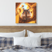 Neugieriger Chipmunk-Ping durch gegessen Sonnenblu Leinwanddruck (Insitu (Schlafzimmer))