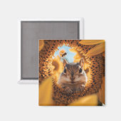 Neugieriger Chipmunk-Ping durch gegessen Sonnenblu Magnet (Vorderseite/Rückseite)