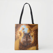 Neugieriger Chipmunk-Ping durch gegessen Sonnenblu Tasche (Vorderseite)