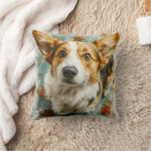 Neugieriger Corgi Herbstblick Kissen (Decke)