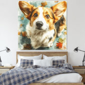 Neugieriger Corgi Herbstblick Leinwanddruck (Insitu (Schlafzimmer))
