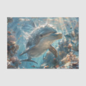 Neugieriger Delfin-Dekoupage Seidenpapier (Vorderseite)