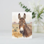 Neugieriger Donkey im Südwesten der Wüstenlandscha Postkarte (Stehend Vorderseite)