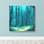 Neugieriger Fox auf dem Waldweg Leinwanddruck (Insitu (Holzboden))