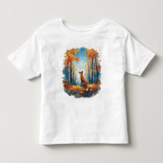 Neugieriger Fox im Herbstwald Kleinkind T-shirt
