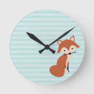 Neugieriger Fox Runde Wanduhr