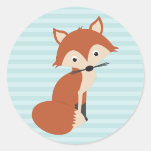 Neugieriger Fox Runder Aufkleber