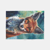 Neugieriger Fuchs Fleecedecke (Vorderseite (Horizontal))