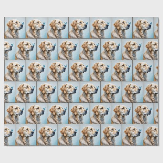 Neugieriger Golden Retriever Geschenkpapier (Flach)