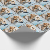 Neugieriger Golden Retriever Geschenkpapier (Ecke)