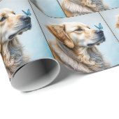 Neugieriger Golden Retriever Geschenkpapier (Rolleneckpunkt)