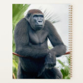 Neugieriger Gorilla steht aufrecht Planer (Rückseite)